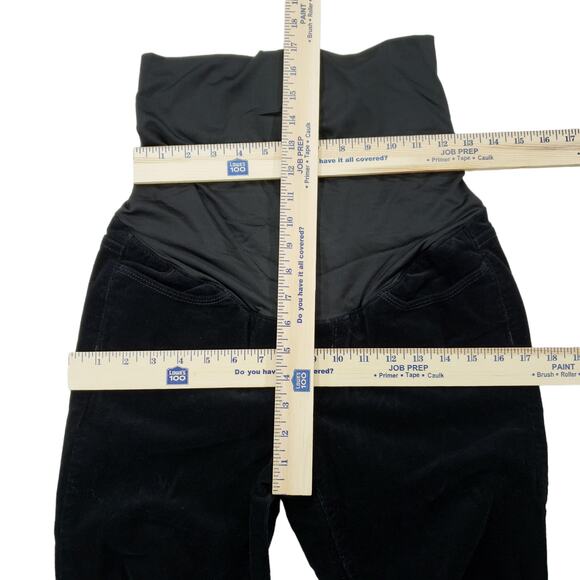 Loft 4 Maternity Corduroy Velvet Pants Women Black Extremely High Rise Elastic - Picture 3 of 11